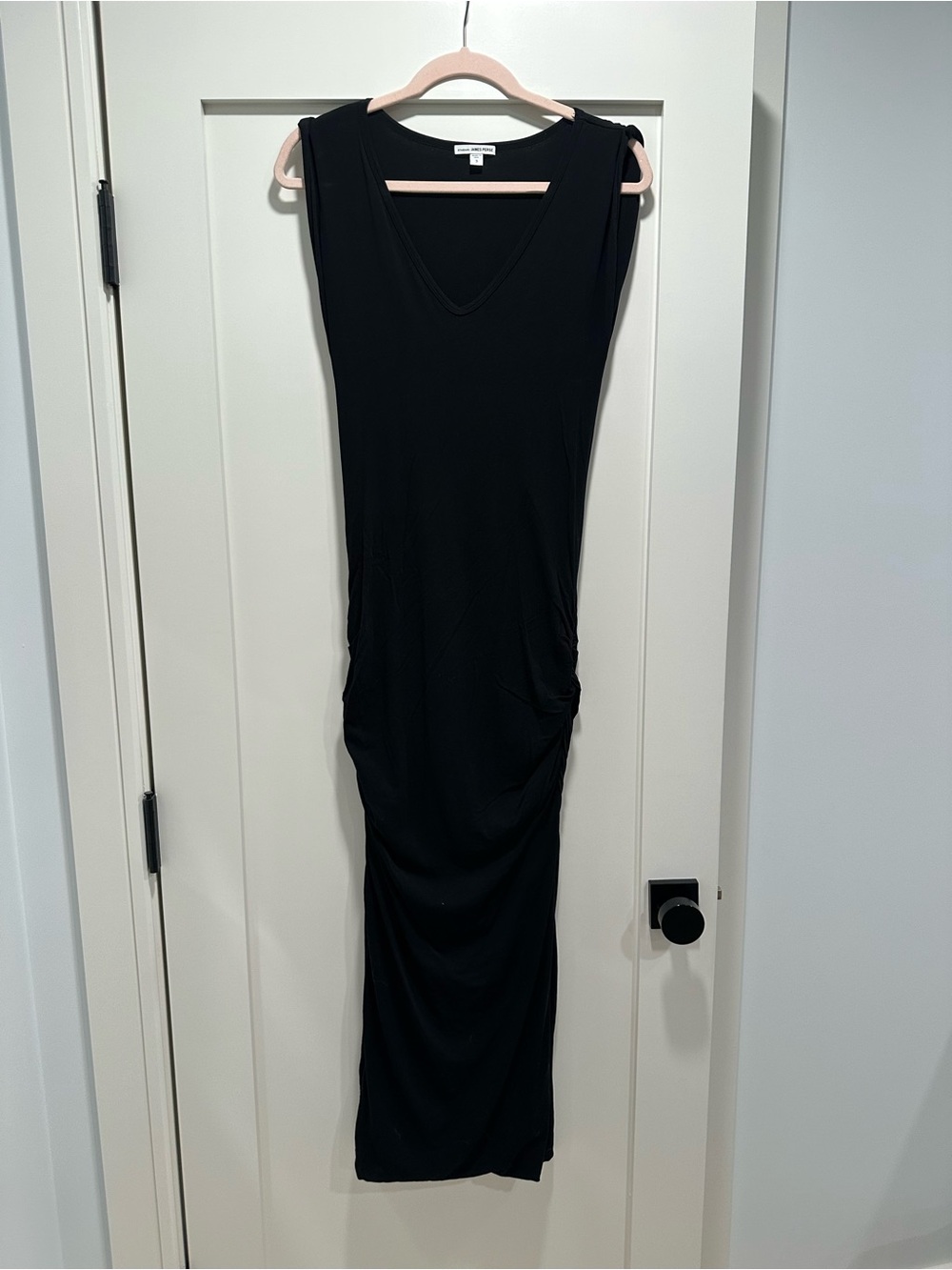 James Perse Black Sleeveless V-Neck Maxi Dress